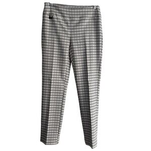 LISETTE Windowpane Slip-On Slim Ankle Pants in Gray/White Size 2—NWOT Never Worn